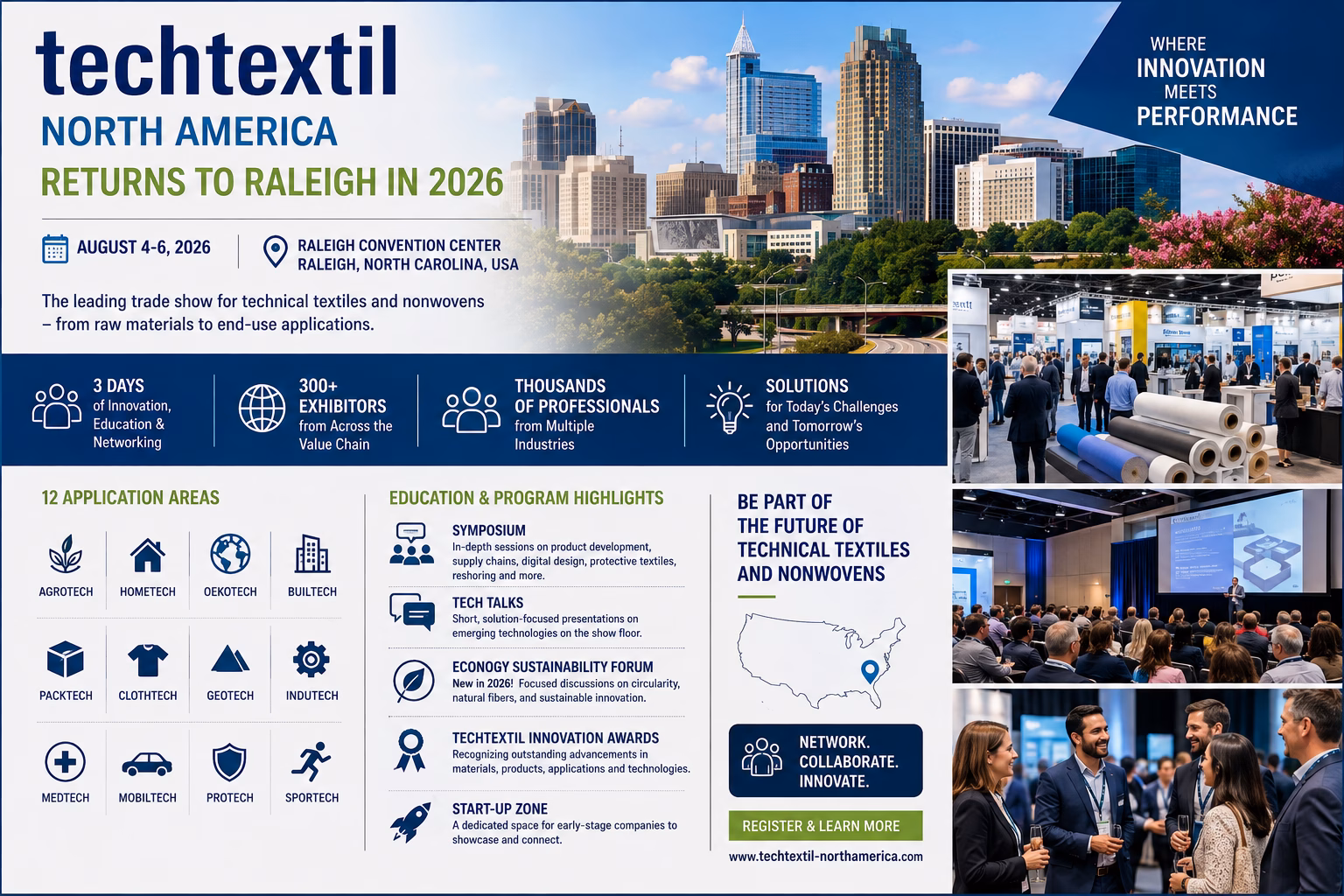 Techtextil North America Returns to Raleigh in 2026 With Focus on Innovation and Sustainability 1 Techtextil North America Returns